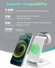 3 In 1 Wireless Charger For Iphone Iwatch Airpods  Charging Station  alarm Clock