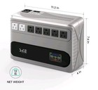 Ups Battery Backup Surge Protector 850va 480w Lcd Screen 7 Outlets Power Supply