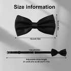 2 Pcs Adjustable Men s Bow Tie  Double Fold Pre-tied Bowtie  Solid White  Black