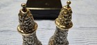 Antique Stieff Repousse Sterling Silver Footed Salt   Pepper Shakers