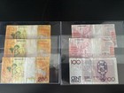 Lot Of Six Pre-euro Belgium Francs  200 Francs   100 Francs Bills 