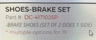 Brake Shoes   Set Of Two  Dc-4171025p  Dc-4170693p  Cub-cadet Genuine Oem