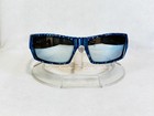 Custom Oakley Gascan Blue Stripe Sunglasses With Chrome Black Mirror Lenses
