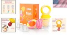 Bpa Free Silicone Baby Food Nibbler With Teething Toy     Dual Pack For Easy Use