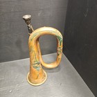 Vintage Copper Brass Cavalry Bugle Signal Horn With Yamaha Japan 12 Mouthpiece