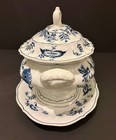 Vintage Blue Danube Oval Soup Tureen 2 Qt  Lid   Underplate Banner Stamp