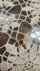 Vintage Handmade Crochet Lace Square Tablecloth Floral Medallion 57  X 54 