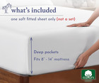 100  Cotton Fitted Sheet Queen Size  Deep Pocket  Durable Sateen  All-around Ela