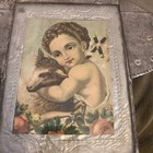 Antique Mexican Retablo Painting In Tin Nicho Frame 1944