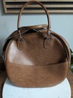 Vintage Airway Industries Brown Leather Travel Bag Train Case Style Overnight