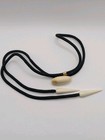 Men s Western Adjustable Black Cord Bolo Tie W  Ivory Tone Slide   Tips