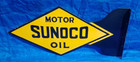 2 Sunoco Motor Oil Porcelain Enamel Sign 27 X 11 5 Inches 2 Sides
