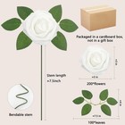 200 Pcs Artificial Flowers White Roses Foam Fake Leaves Diy Wedding Bouquet