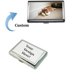 Custom Create Your Own Silver Cigarette Case   Metal Wallet Card Money Holder