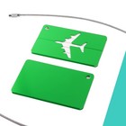 Travel Luggage Tag Metal Baggage Suitcase Identifier Name Holder Lable Green 2pc
