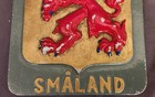 Vintage Coat Of Arms Cast Metal Relief Smaland Wall Plaque Southern Sweden