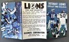 1980 Detroit Lions Pocket Schedule  Heisman Winner Billy Sims Rookie Season
