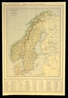 Antique Norway Map Of Sweden Wall Art Scandinavia Old Original Dated 1917