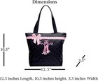 Quilted Dance Ballet Slippers Tote Bag - Black