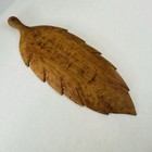 Hawaii Tiki Wood Leaf Hand Carved Serving Tray Decor Exotic Island 16x6 5    Vtg