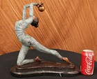15  Signed Bronze Statue Nude Gymnast Art Deco Detailed Sculpture On Marble Base