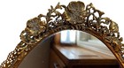 Vintage Floral T182  Oval Gold Filigree Vanity Tray Or Dresser Mirror Perfume