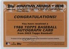 2023 Series 1 1988 Topps Baseball Jonathan Aranda  88ba-jar Rookie Auto Rc