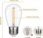 Waterproof S14 Led Light Bulbs Outdoor String Lights Replacement E26 Base 15pack