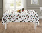 Holiday Chic Christmas Evergreens   Berries Fabric Tablecloth - Assorted Sizes