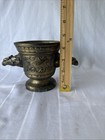 Antique Decorative Apothecary Brass Mortar Double Handled Bowl Eagle Design