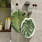1pc Leaf Hand Towel Soft Absorbent Hanging Towel Kitchen Bathroom Decor - New
