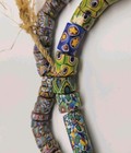 Antique Strand Of 63 Venetian Millefiori African Trade Beads 28  Necklace Vtg