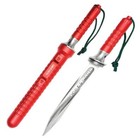 14  Wartech Triple Twisted Red Tri Blade Dagger Hunting Knife W  Wooden Case