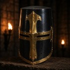 Medieval Crusader Helmet Wearable Knight Armor Black Steel Templar Helm