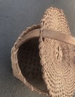 Antique New England Splint Feather Basket With Lid And Bent Wood Handle