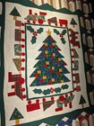 Quilted Christmas Wall Hanging Hand Stitched Throw Blanket 58   x 48  Train Gifts 