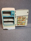 Vintage 1950s Wolverine Wizard 17  Tin Meta Toy Play Refrigerator White Kitchen