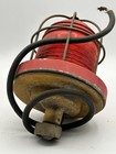 Vintage Industrial Or Nautical Cage Light Red Pyrex Glass Globe Decorative