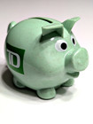 Td Bank Green Piggy Bank Coin Jar Recycled Plastic Speckled 4  Small Promo Merch