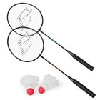 2 Player Badminton Racket Set W  Steel Shafts   2 Shuttlecocks Outdoor Fun New
