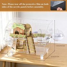 2-layer Acrylic Hamster Cage Habitats Clear Hamster Cage W running Wheel hideout