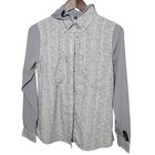 Jolly Gear Triple Crown Button Down Sun Hoodie Grey Tree Branch Print Womens S