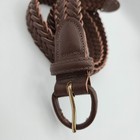 Genuine Leather Belt Unisex Size 32 Braided Woven Brown Leather Wrapped Buckle