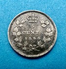 1899 Canada 5 Cents Queen Victoria  925 Silver Royal Mint Circulated World Coin