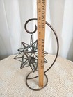 Moravian Star Lantern Candle Holder Clear Glass Metal Frame Light W stand