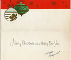Christmas Tree Ornaments Embossed - Vintage 1950 s Greeting Card