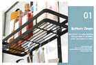 2 Tier Hanging Shower Caddy Over The Door Shower Organizer Stainless   Black M14