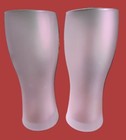 Two Blanche De Bruxelles Belgian Ale Frosted Beer Glass Brussels Belgium As Is