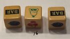 Rare Vintage 5 8    Butterscotch Bakelite Slot Machine Dice  3 