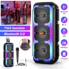 Loud Portable Bluetooth Speaker Dual Sub Woofer Party Heavy Bass Sound System